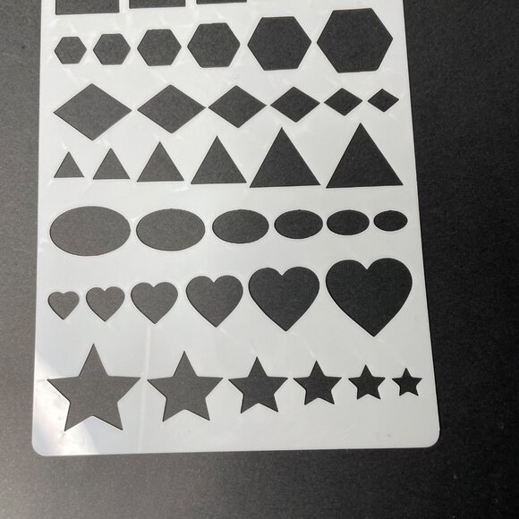 Reusable Art Planner Stencil Flow Chart Shapes Circles Squares Hearts Star mq Mi - Picture 3 of 3